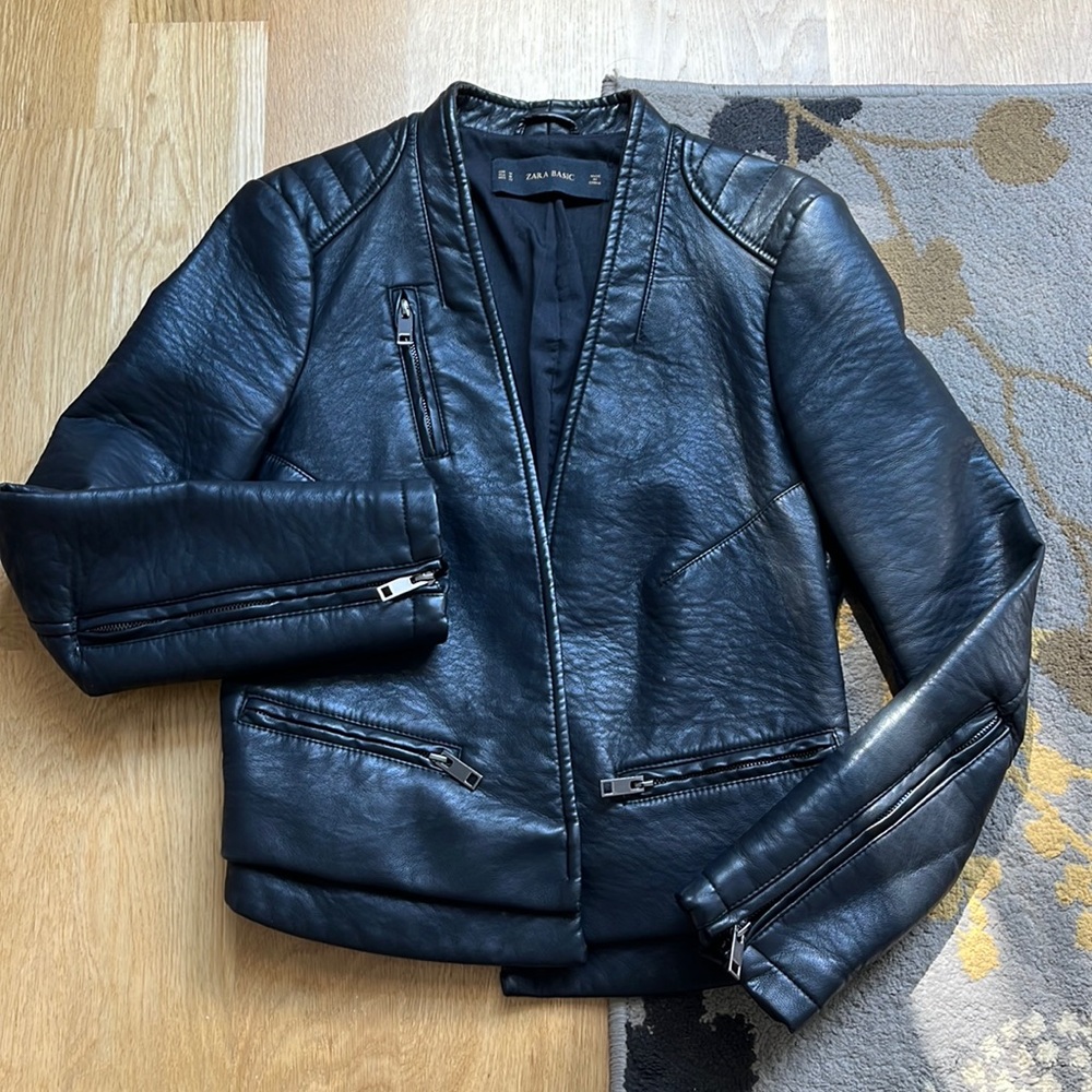 ZARA leather blazer jacket